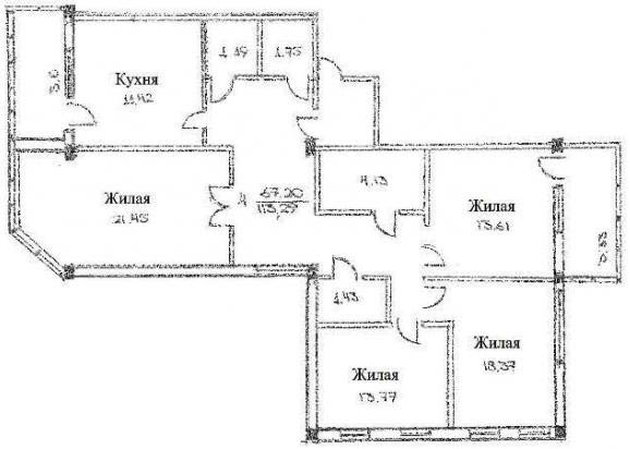 Чертежи 4 комнатной квартиры