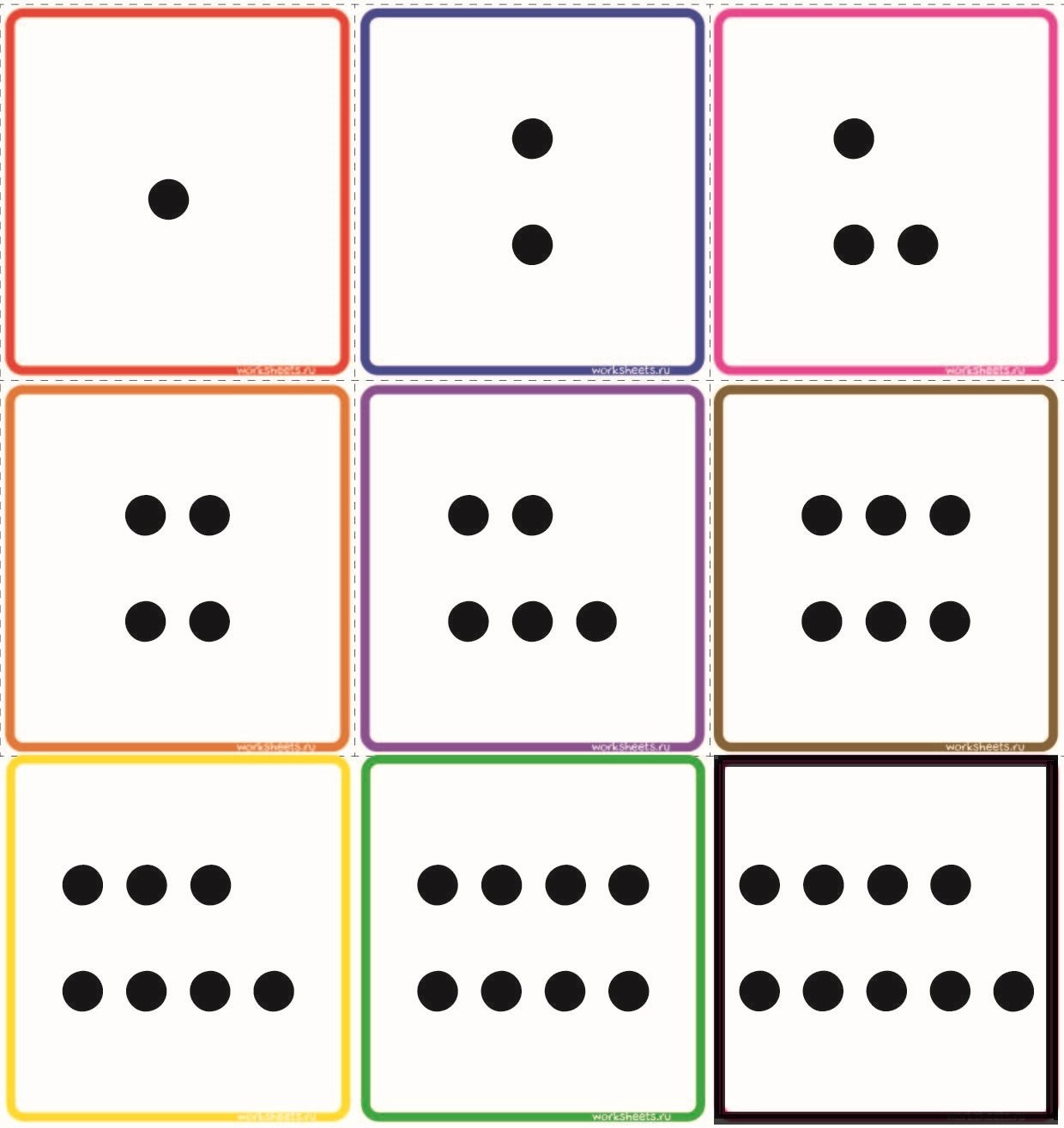 Игра числовые кубики. Карточки Тачки. Карточки с точками от 1 до 7. Числовые карточки с точками. Карточки с точками для математики.